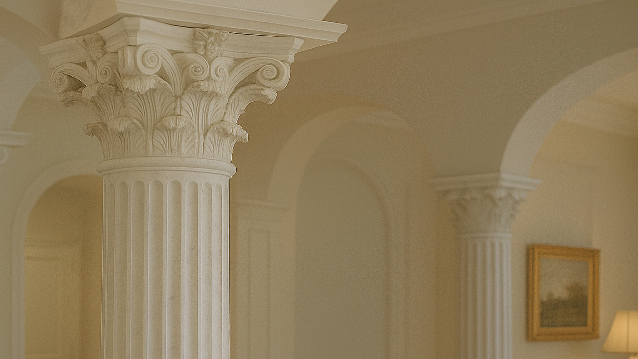 Roman Corinthian Bianco Carrara Marble Columns 