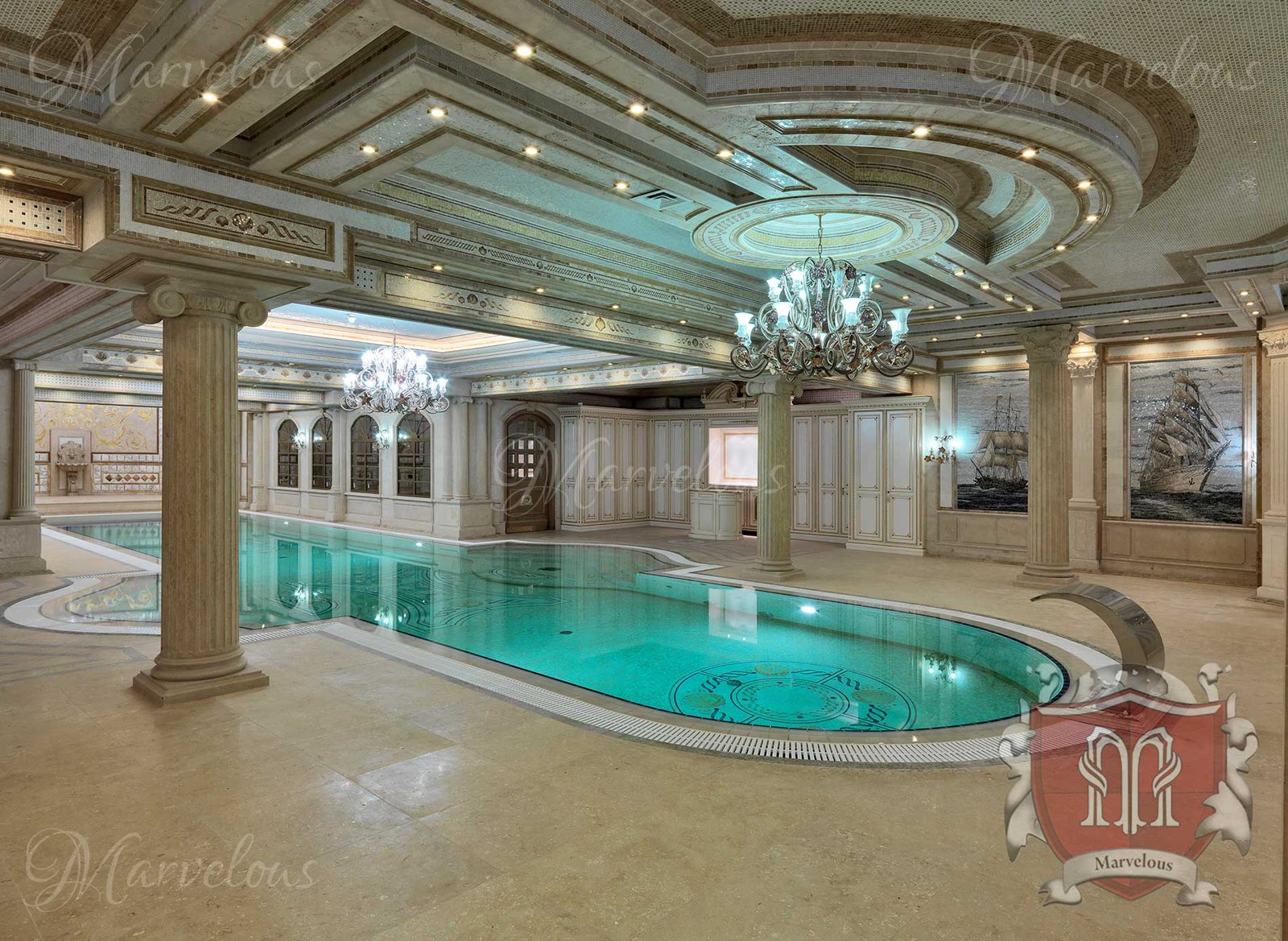 Mosaic-Pools-Belcanto-f Marble Pool Mosaic: Belcanto