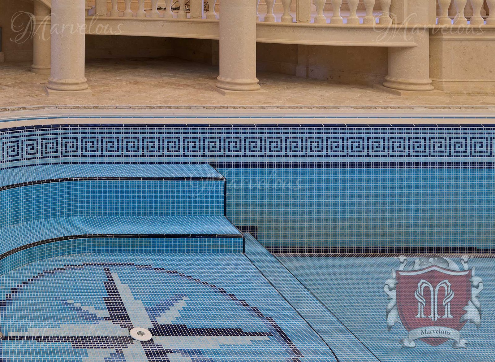 Mosaic-Pools-Sirena-f Marble Pool Mosaic: Sirena