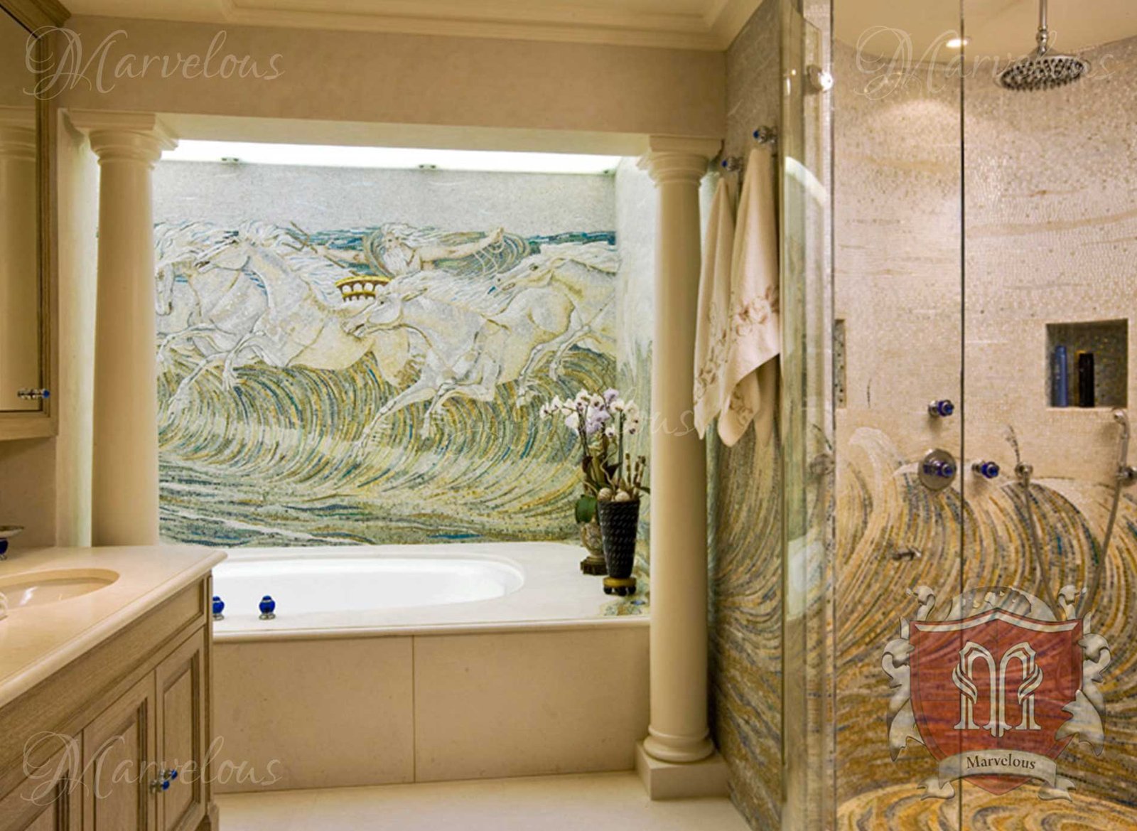 Mosaic-Walls-Cabaletta-c Marble Wall Mosaic: Cabaletta