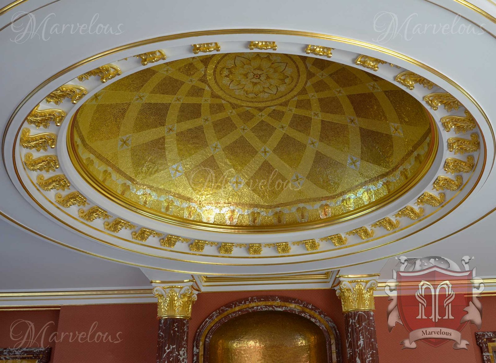 Mosaic-Walls-Oculus-d Marble Wall Mosaic: Oculus