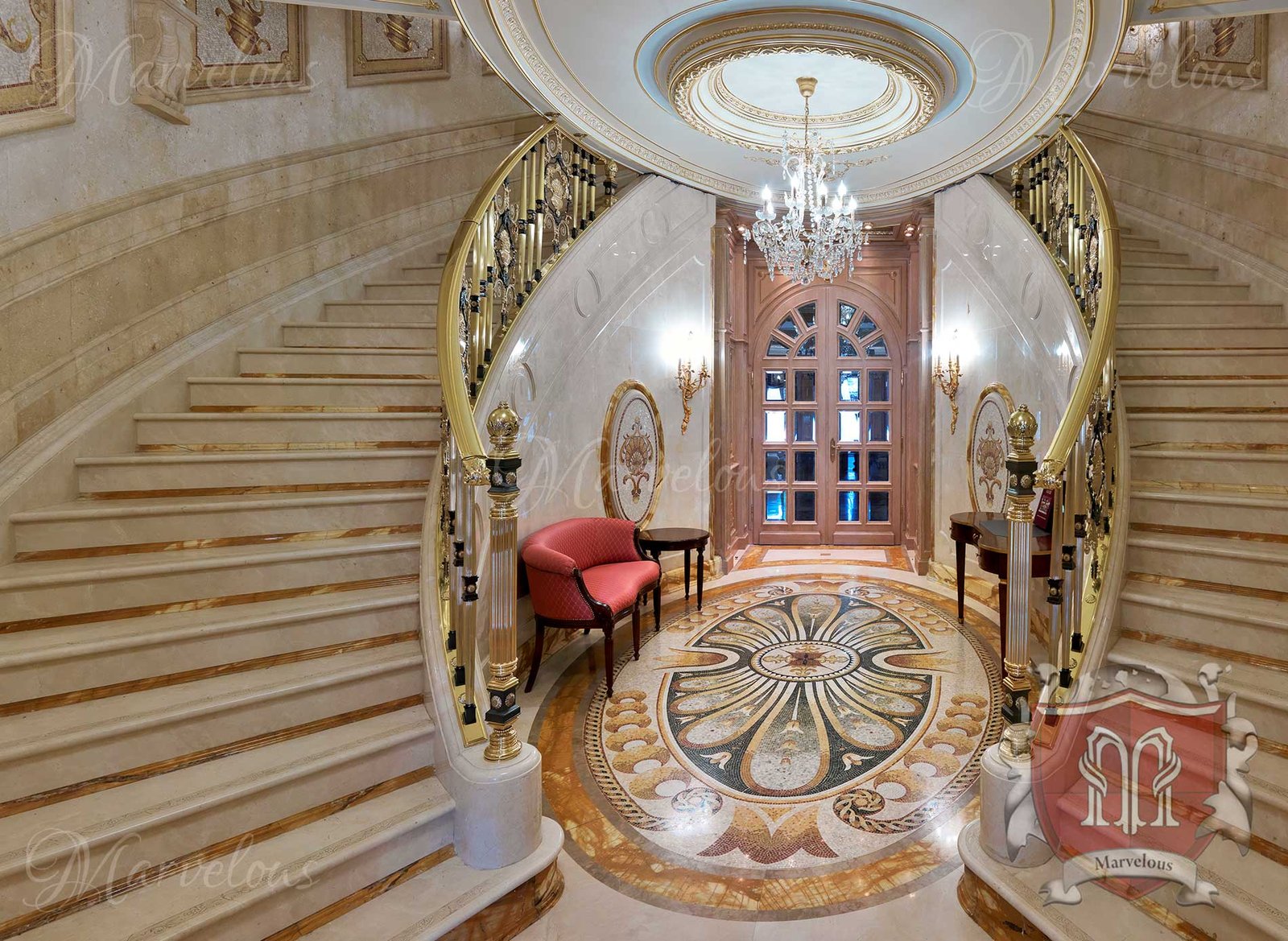 Mosaic-Floors-Cavatina-a Marble Floor Mosaic: Cavatina