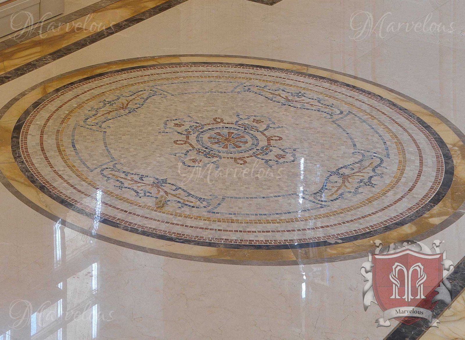 Mosaic-Floors-Pasticcio-b Marble Floor Mosaic: Pasticcio