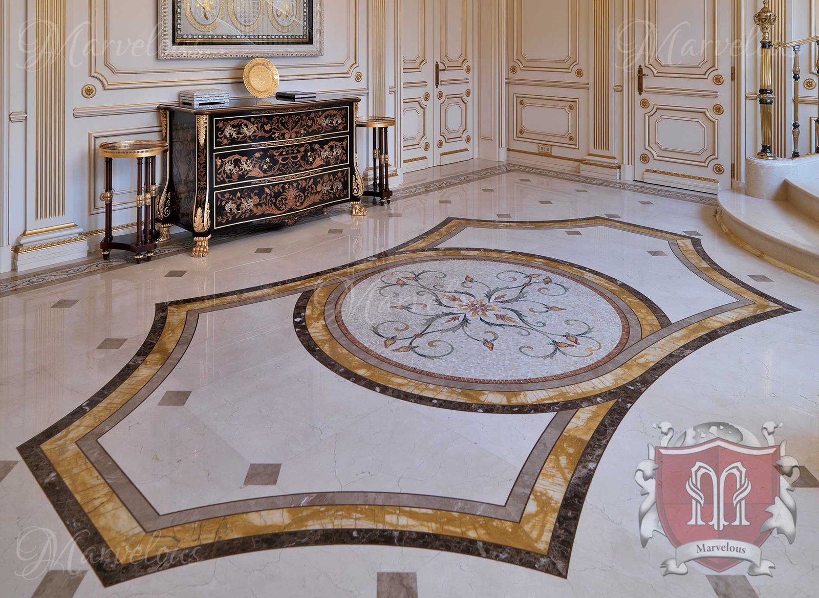 Mosaic-Floors-Pasticcio-c Marble Floor Mosaic: Pasticcio