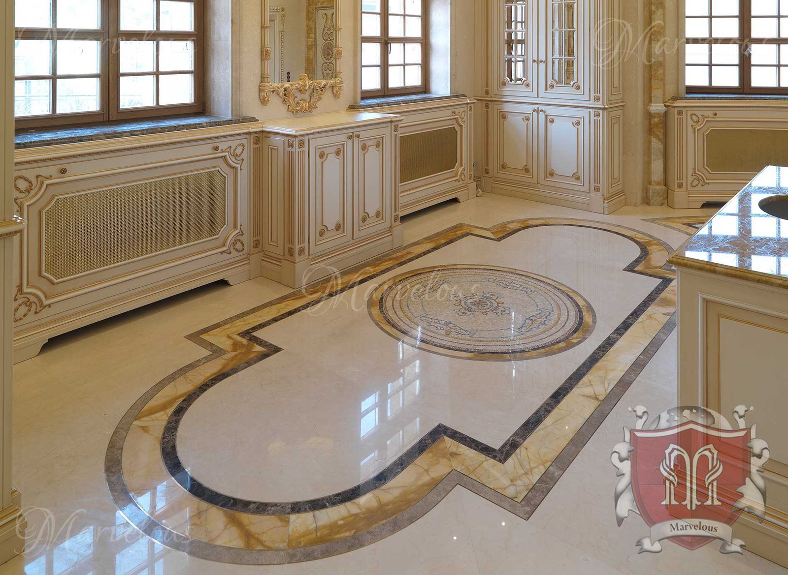 Mosaic-Floors-Pasticcio-d Marble Floor Mosaic: Pasticcio