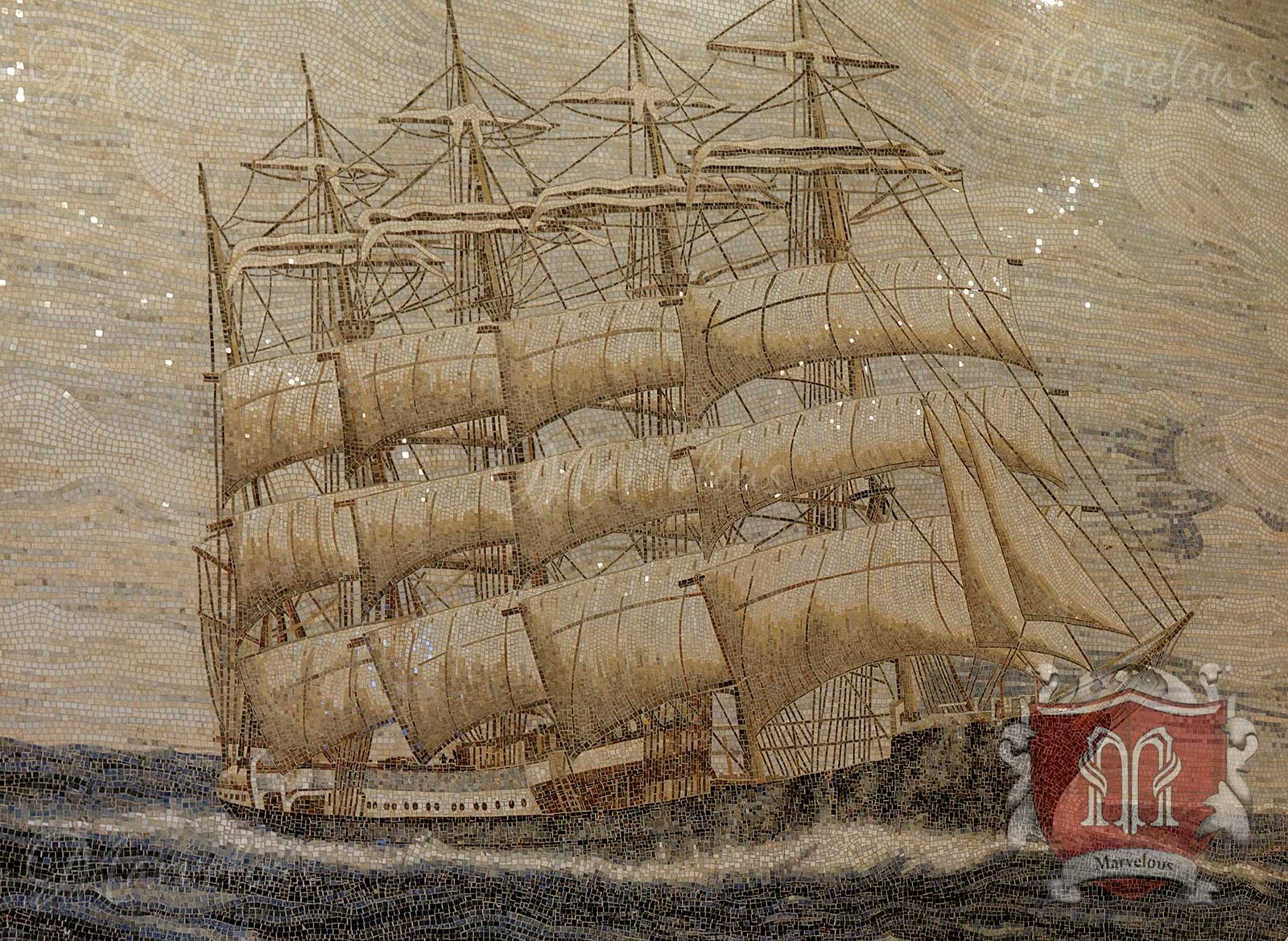 Marble Wall Mosaic: Acqua Vergine