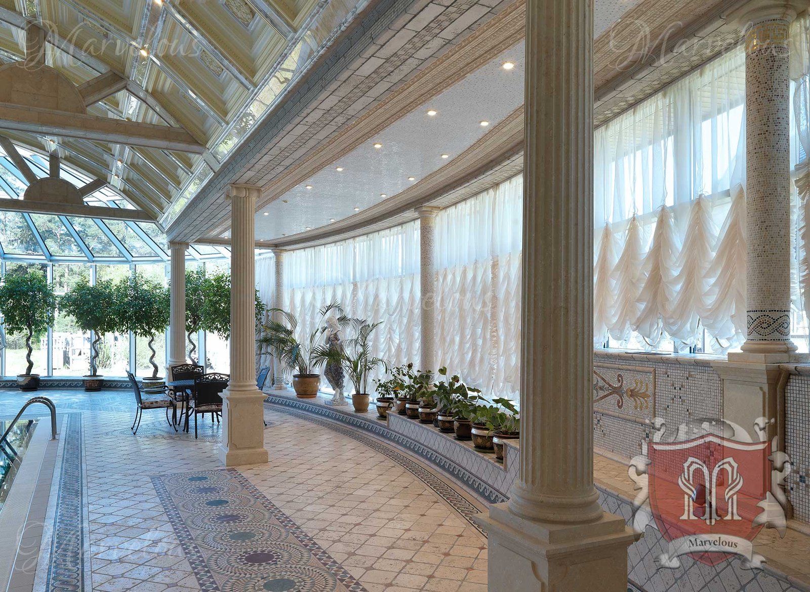 Marble Wall Mosaic: Acqua Vergine