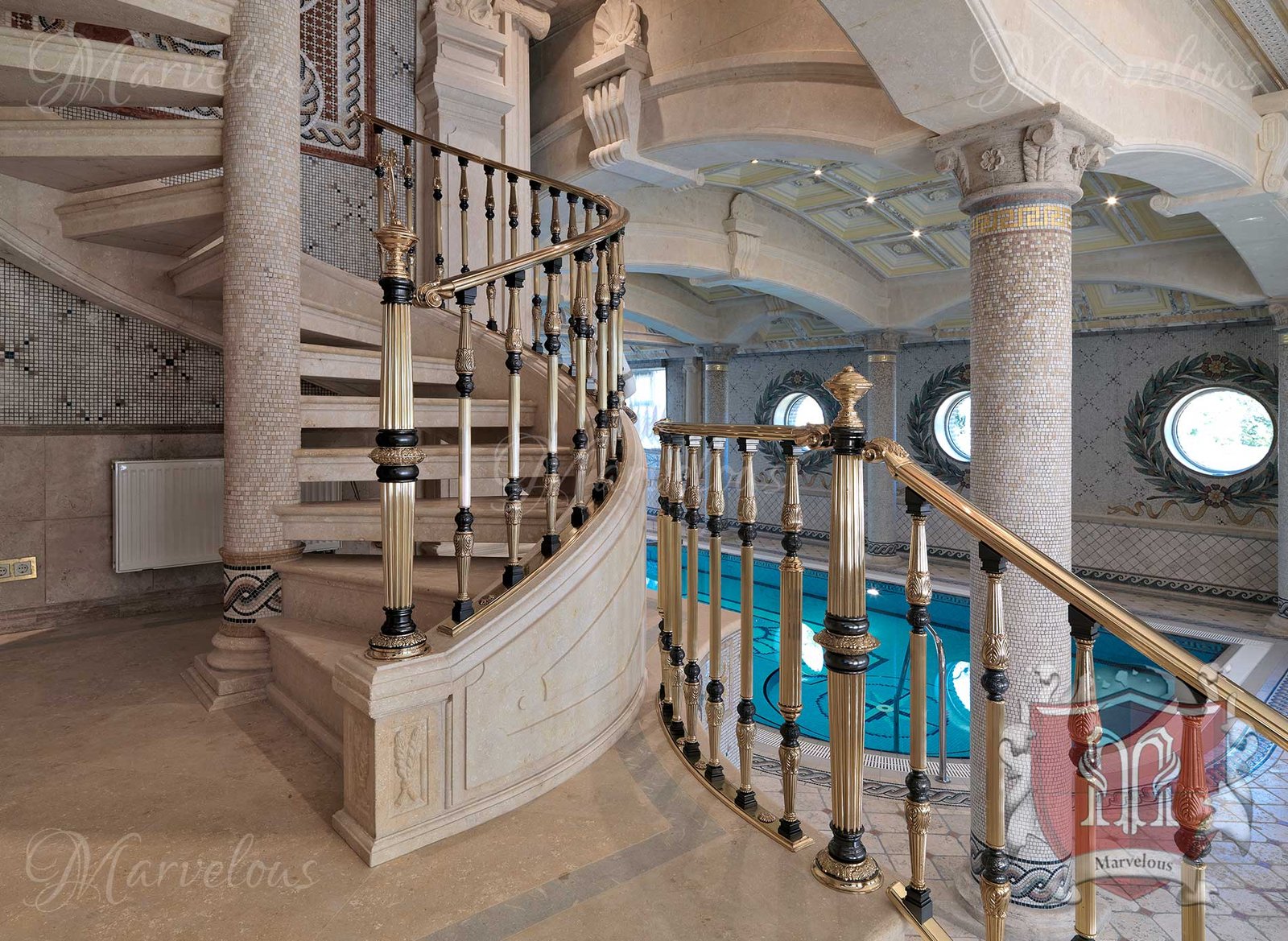 Marble Wall Mosaic: Acqua Vergine