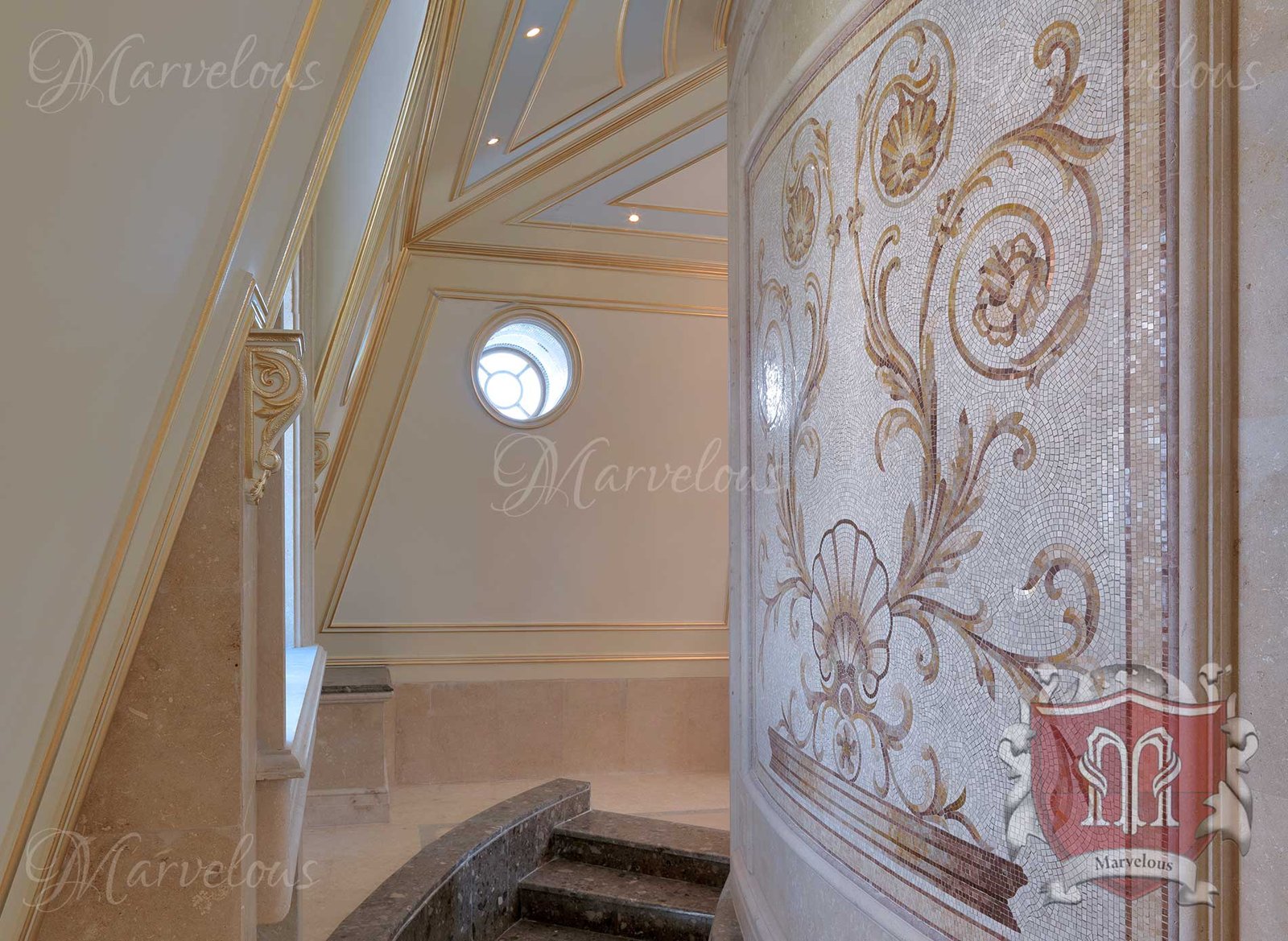 Mosaic-Walls-Mozzafiato-a Marble Wall Mosaic: Mozzafiato