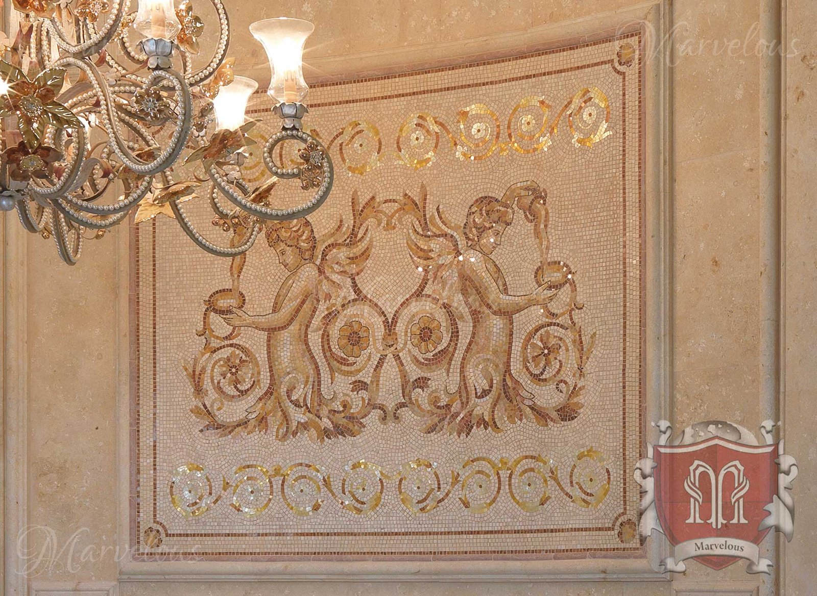 Mosaic-Walls-Mozzafiato-d Marble Wall Mosaic: Mozzafiato