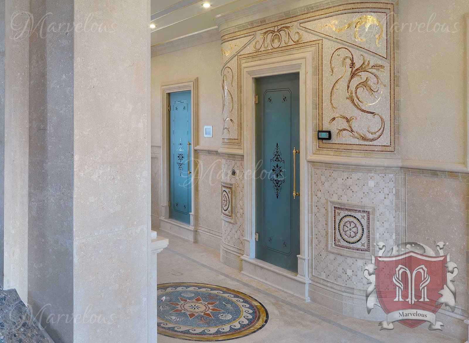 Mosaic-Walls-Mozzafiato-e Marble Wall Mosaic: Mozzafiato