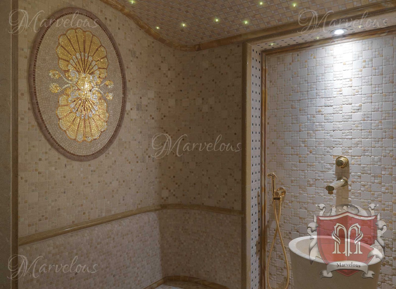 Mosaic-Walls-Mozzafiato-s Marble Wall Mosaic: Mozzafiato