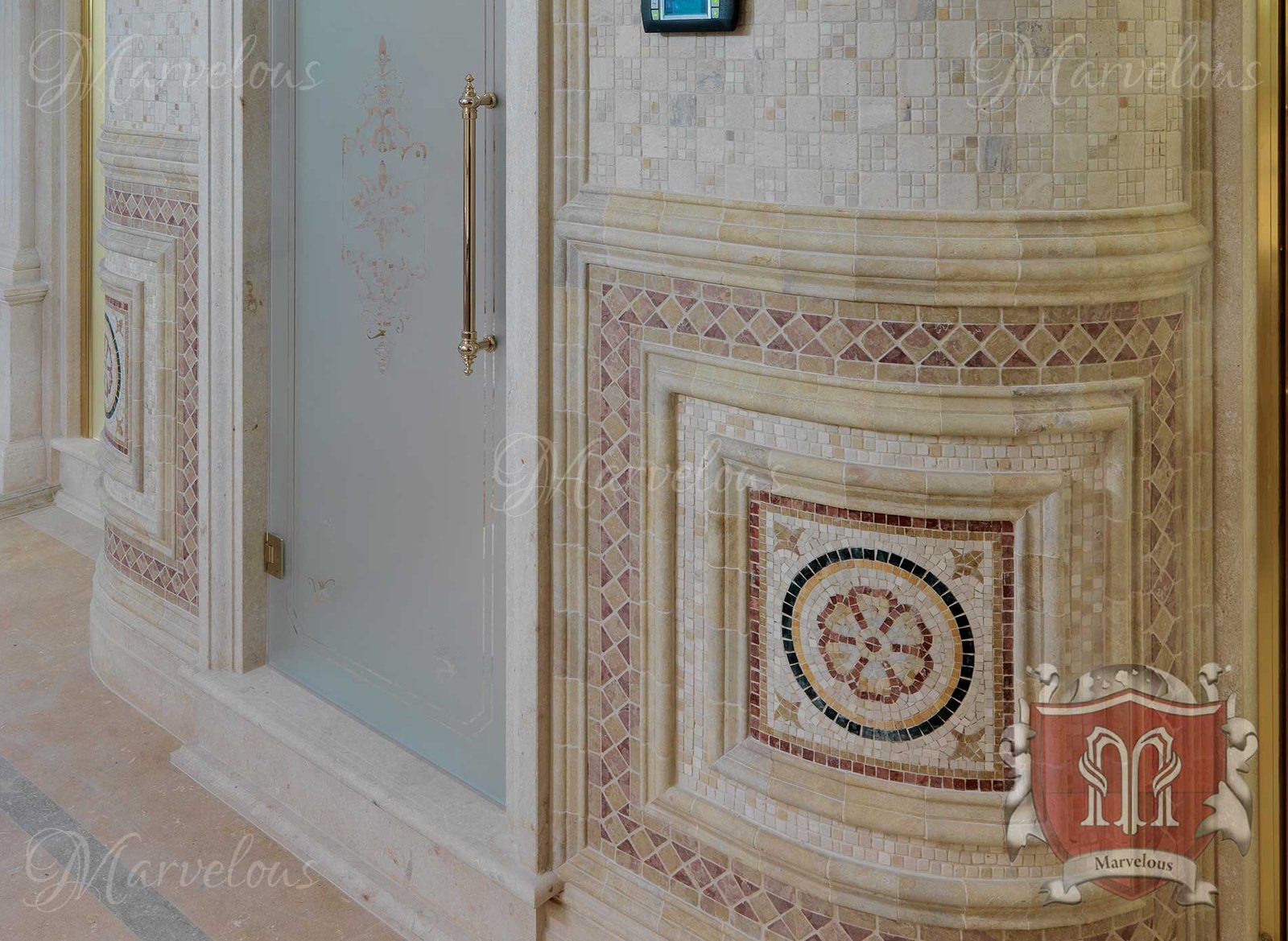 Mosaic-Walls-Mozzafiato-u Marble Wall Mosaic: Mozzafiato