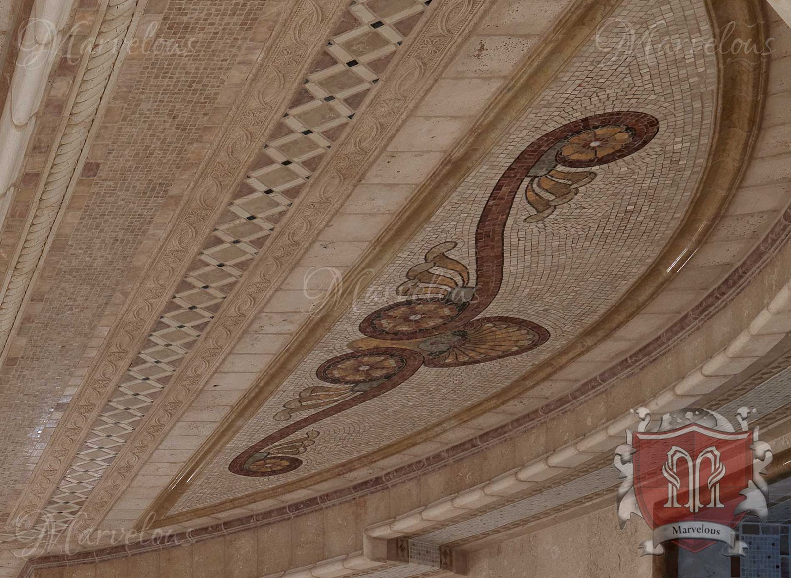 Mosaic-Walls-Sonata-b Marble Wall Mosaic: Sonata