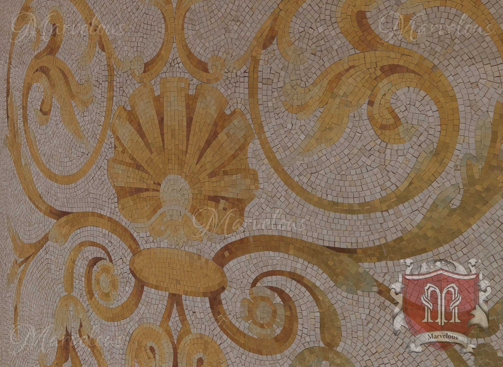 Mosaic-Walls-Sonata-f Marble Wall Mosaic: Sonata