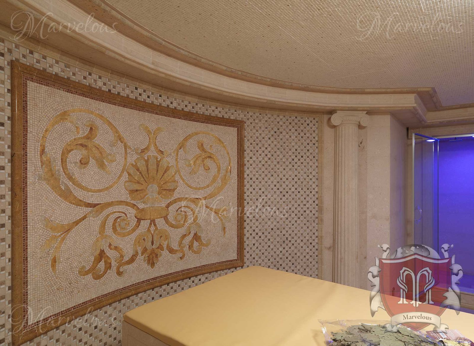 Mosaic-Walls-Sonata-g Marble Wall Mosaic: Sonata