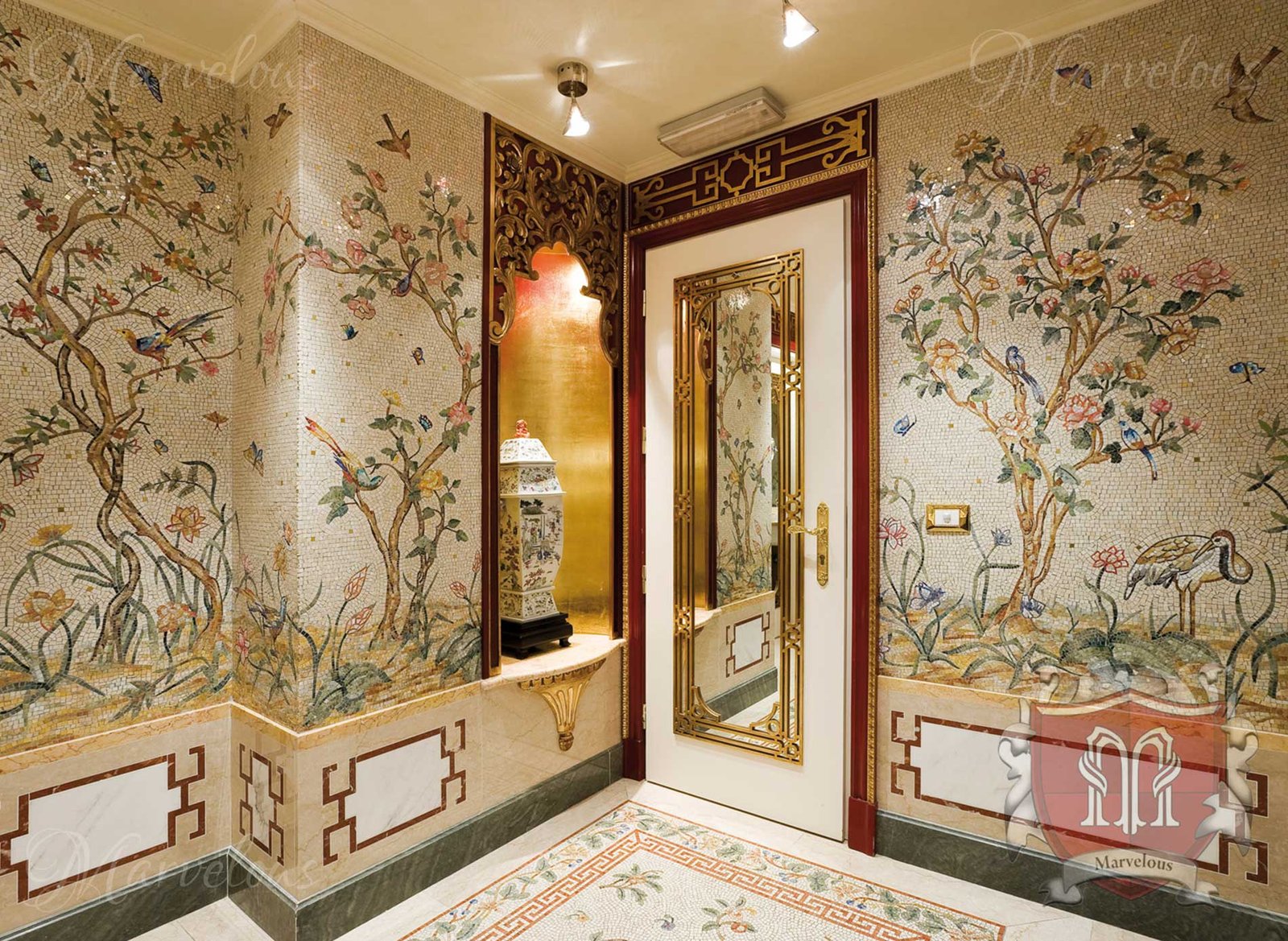 Mosaic-Walls-Specchio-Grosso-c Marble Wall Mosaic: Specchio Grosso