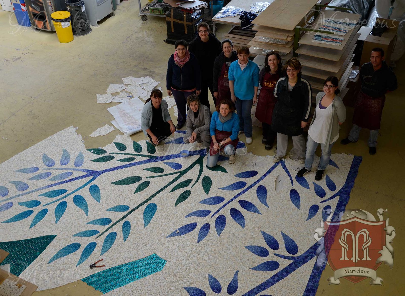 Marble Religious Mosaic: Aparecida Brasile