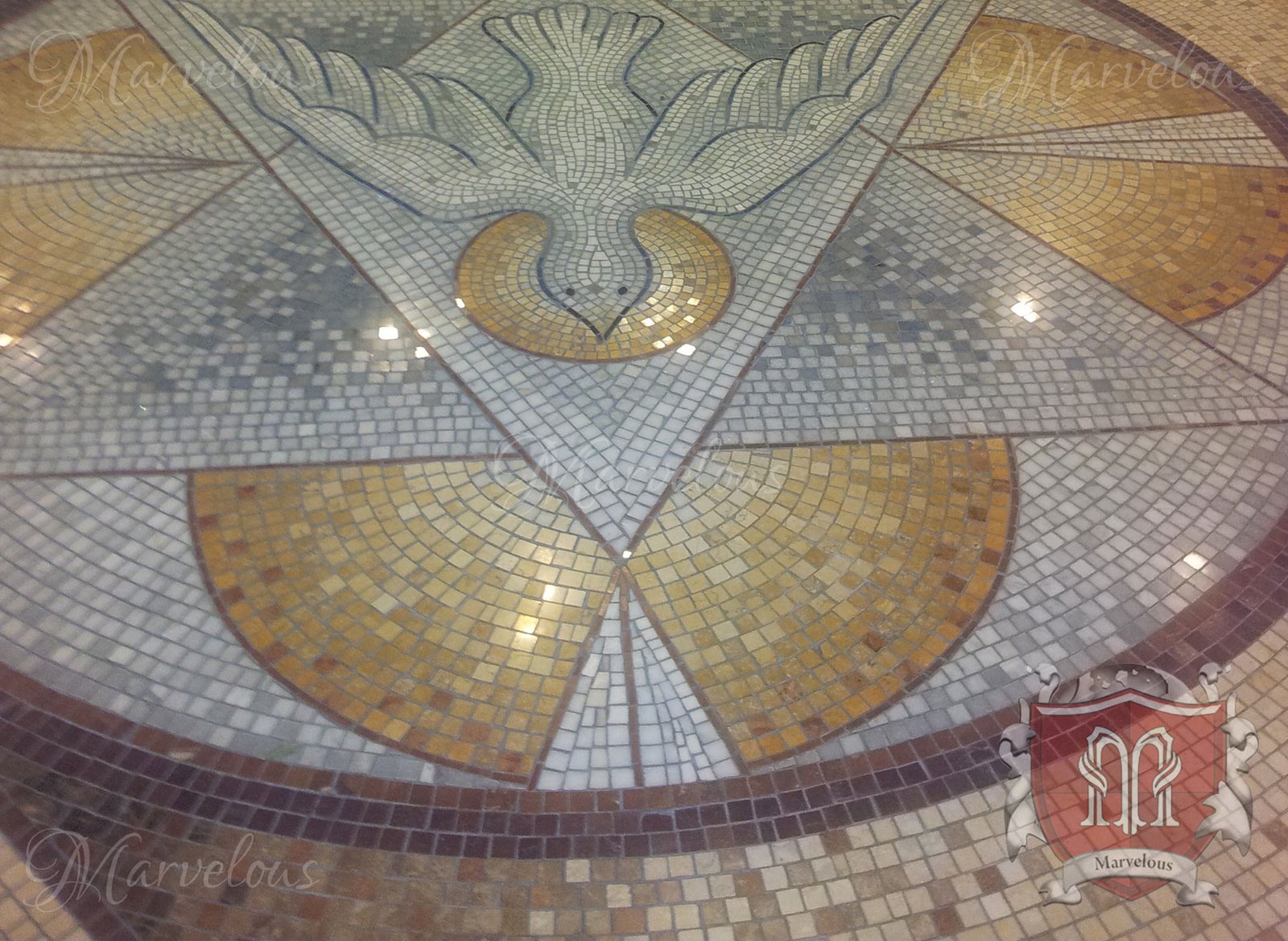 Mosaic-Religious-Gemma-Nel-Deserto-a Marble Religious Mosaic: Gemma Nel Deserto