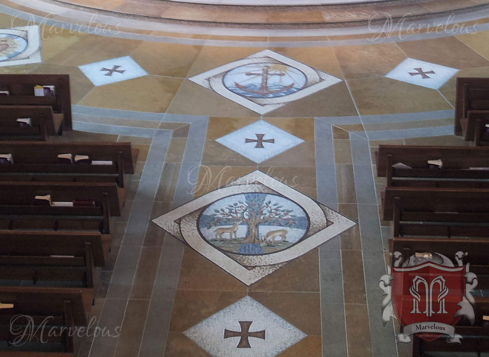 Mosaic-Religious-Gemma-Nel-Deserto-o Marble Religious Mosaic: Gemma Nel Deserto