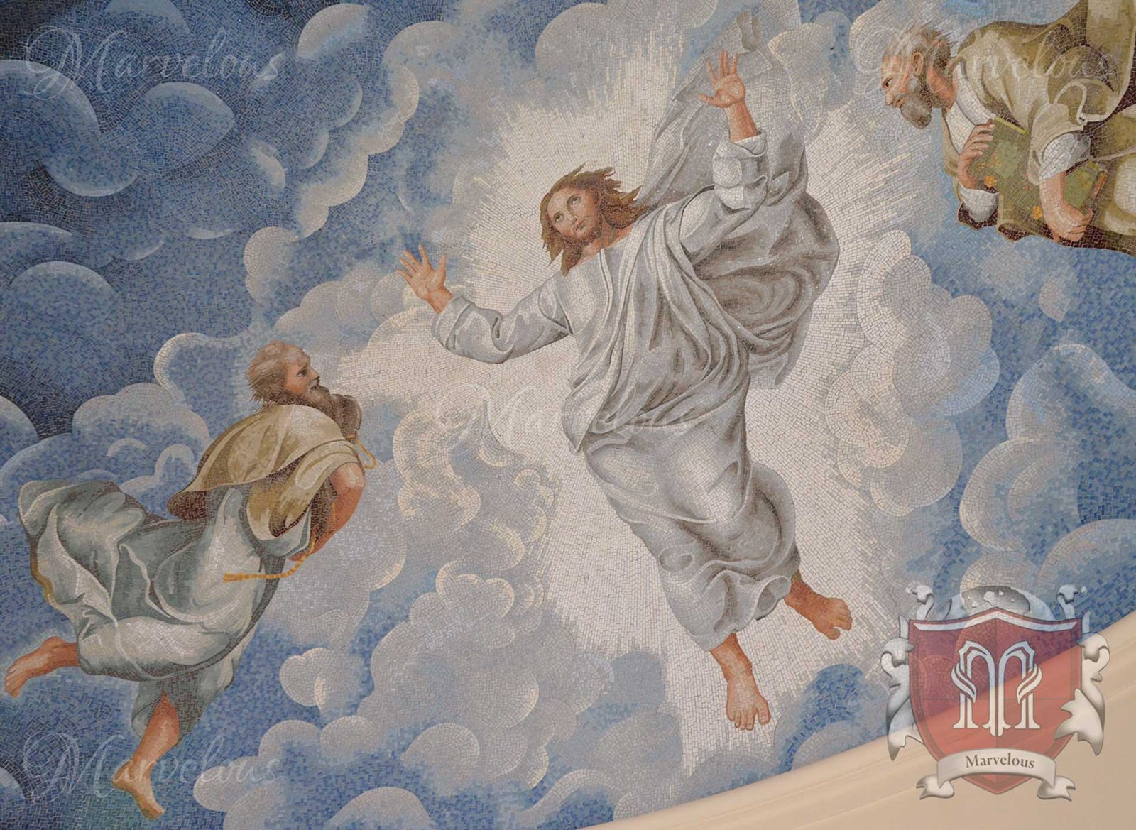 Marble Religious Mosaic: Risurrezione