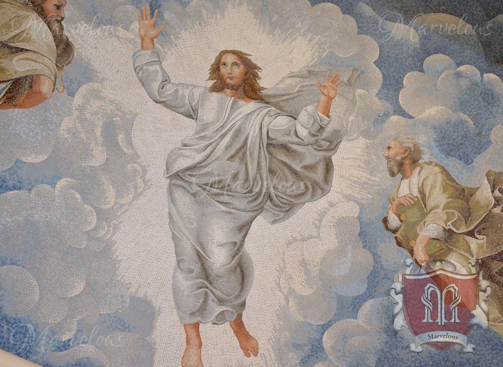 Marble Religious Mosaic: Risurrezione