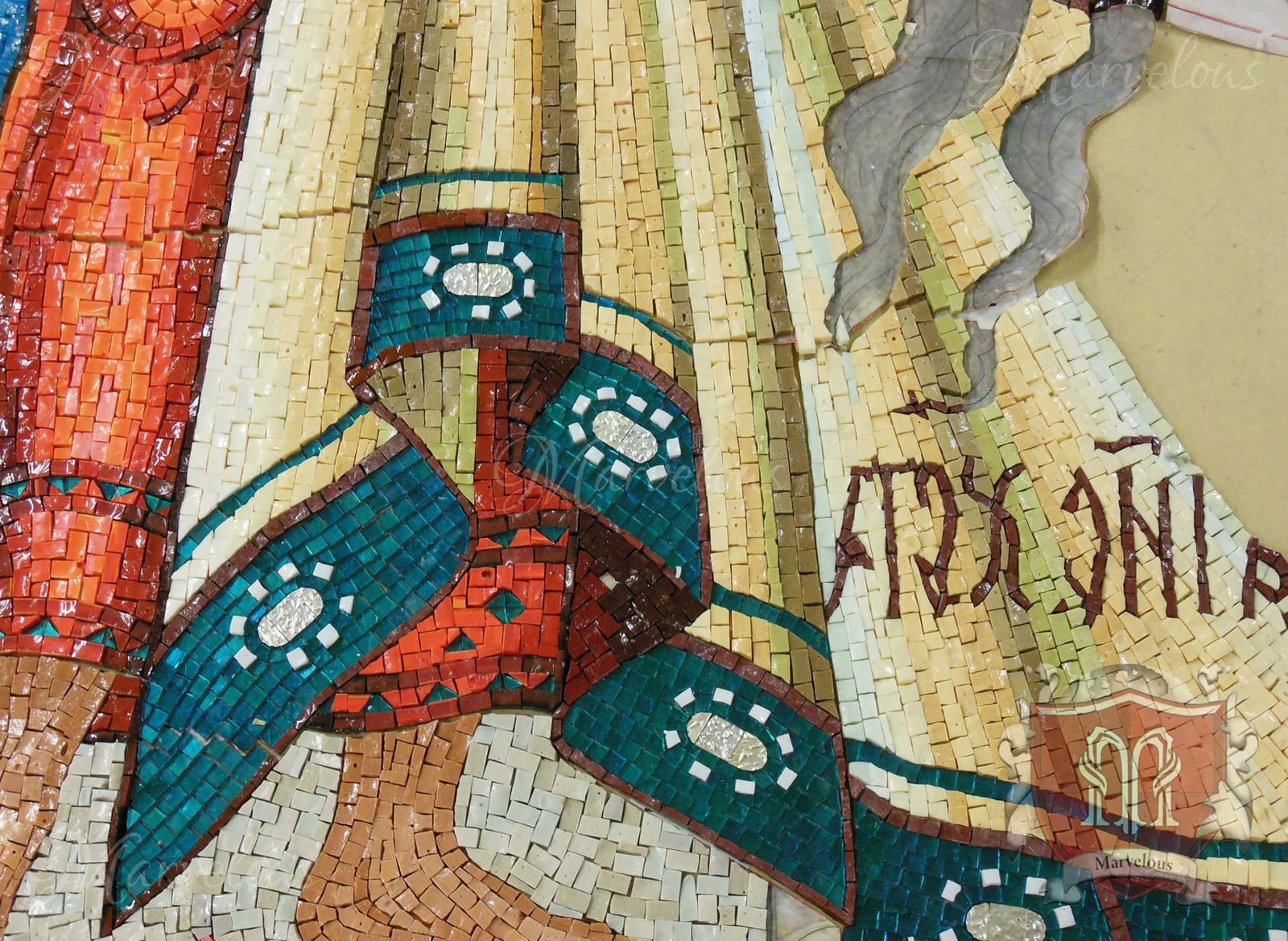 Marble Religious Mosaic: Sonata Da Chiesa