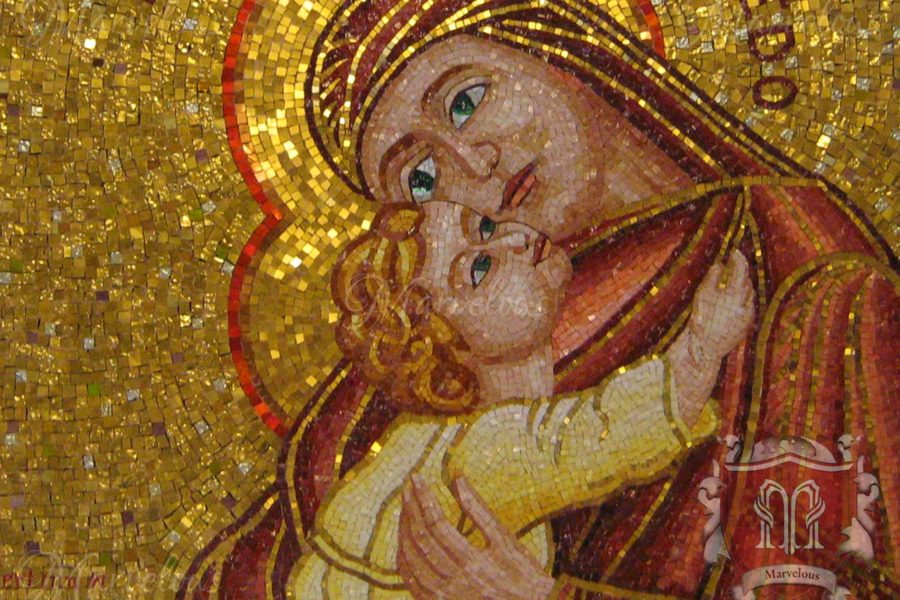 Marble Religious Mosaic: Speranza
