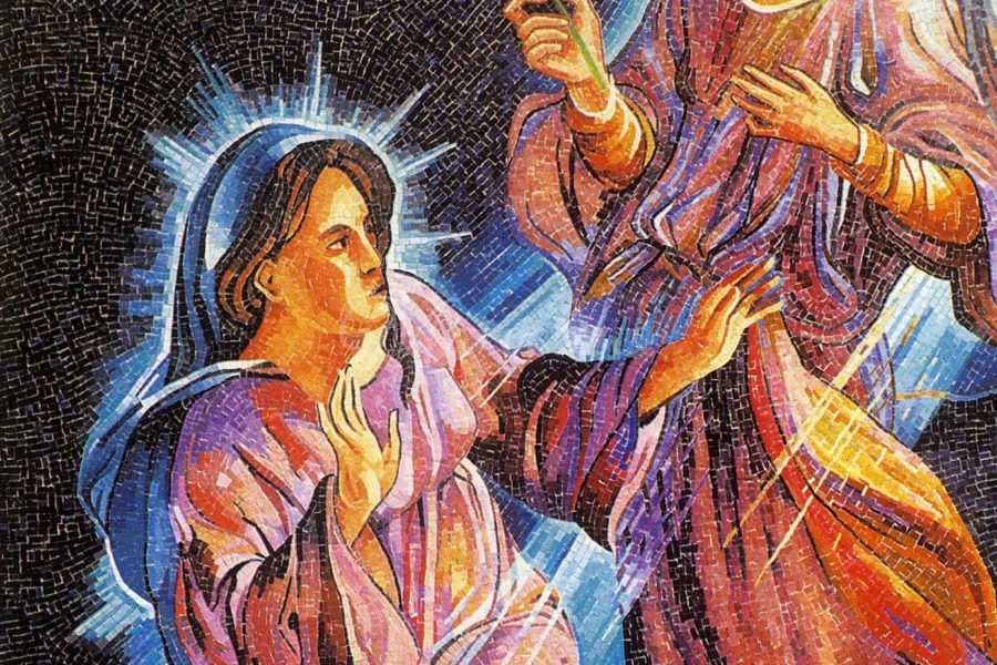 Marble Religious Mosaic: Storia Divina