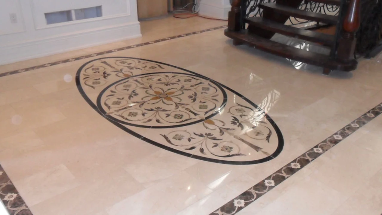 Fantastic Looking Interior Crema Marfil Marble Floor Design for Your Luxury Home in California