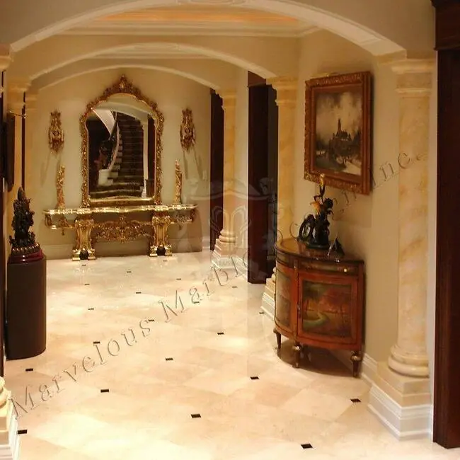 Custom Design Marble Pilaster in Luxury Hall Way