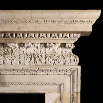 Antique 325 French Limestone Fireplace Mantel