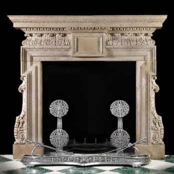 Antique 325 French Limestone Fireplace Mantel