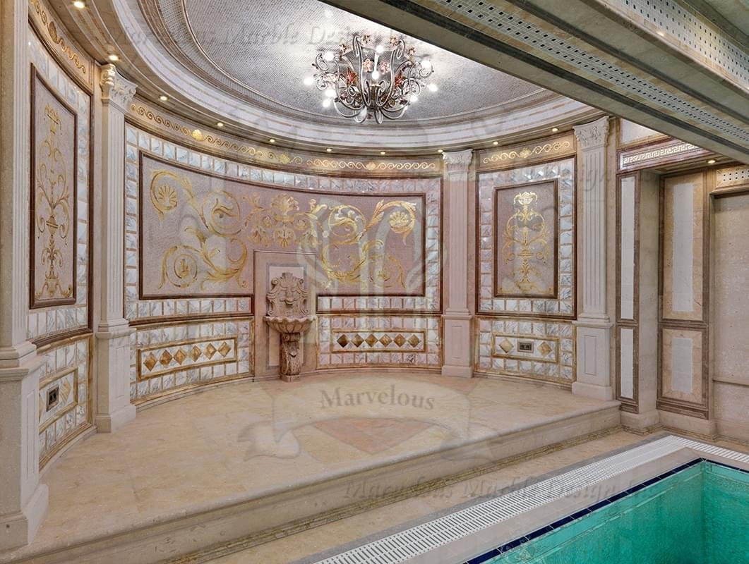 Italian Limestone Pilaster for Luxury Mansion