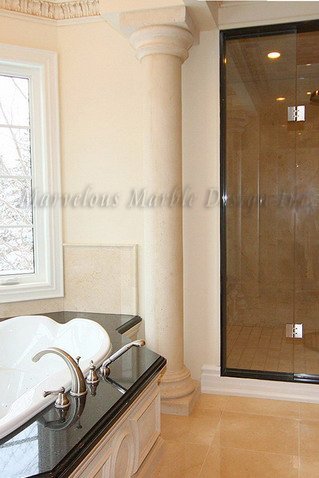 Doric Limestone Columns in Bath Room