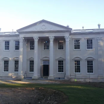 Limestone 466 - White Limestone Building Facade And Columns