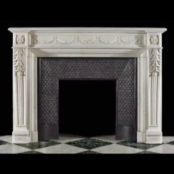 Antique 304 Louis XVI Marble French Fireplace Mantel