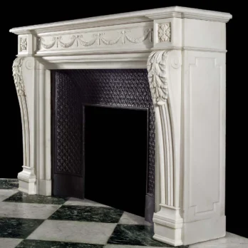Antique 304 Louis XVI Marble French Fireplace Mantel