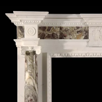 Bianco Carrara and Breccia Capraia Columns