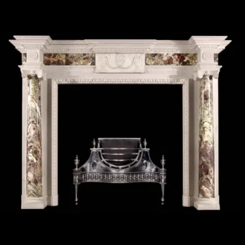 Bianco Carrara and Breccia Capraia Columns