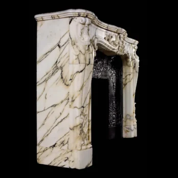 French Style Fireplace Mantel in Calacatta Paonazzo Marble