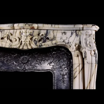 French Style Fireplace Mantel in Calacatta Paonazzo Marble