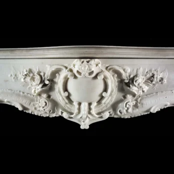 French Mantel Design in Bianco Carrara C Marble