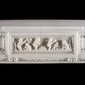Antique Mantel Design in Bianco Thassos Marble