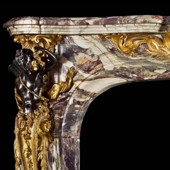 Calacatta Violet and Nero Marquina Marble with Gold Leaf Patina