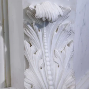 French Mantel Design in White Italian Marble