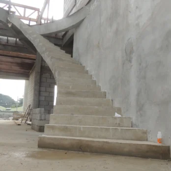 Bianco Marble Staircase with carved risers