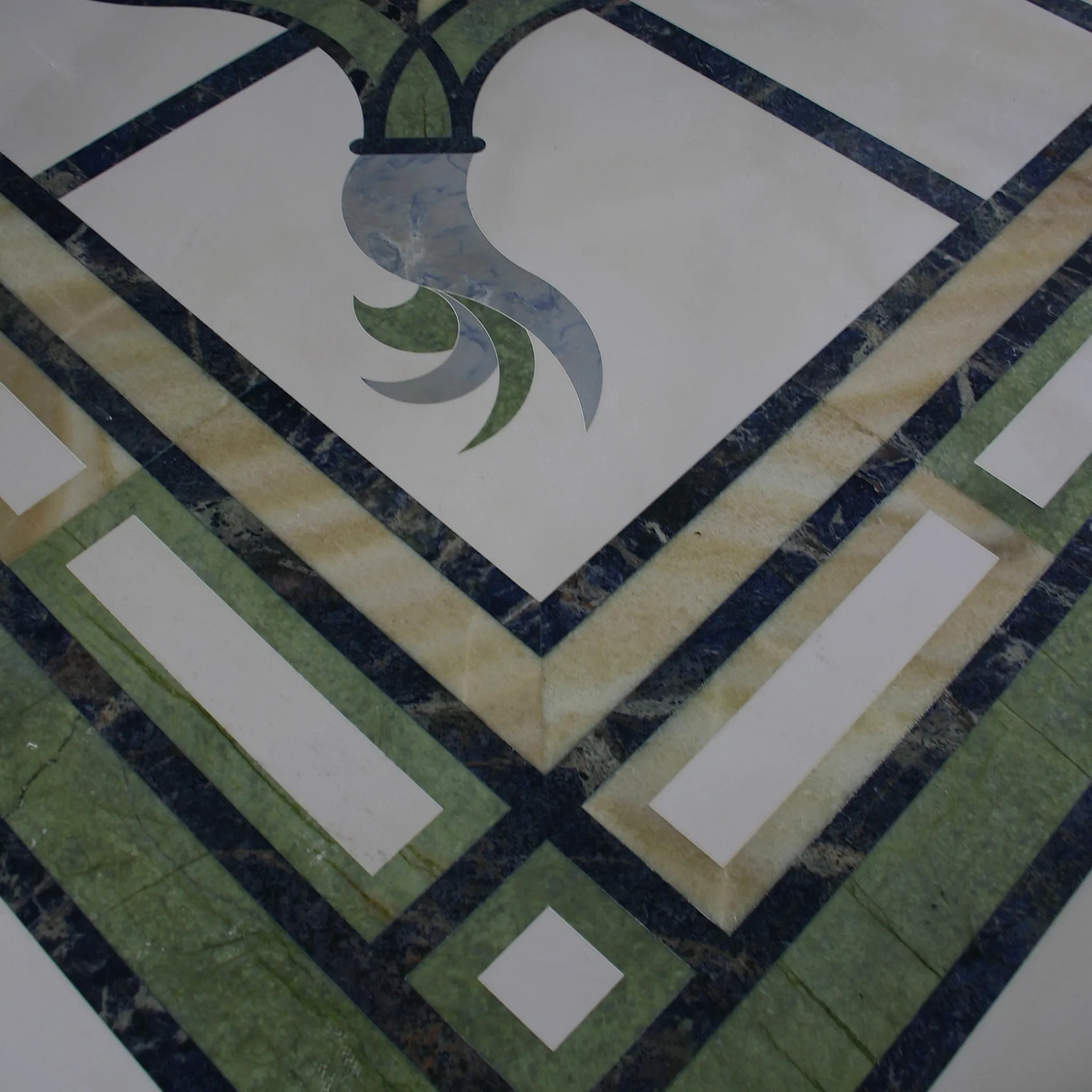 Green Jade,Onyx and White Marble