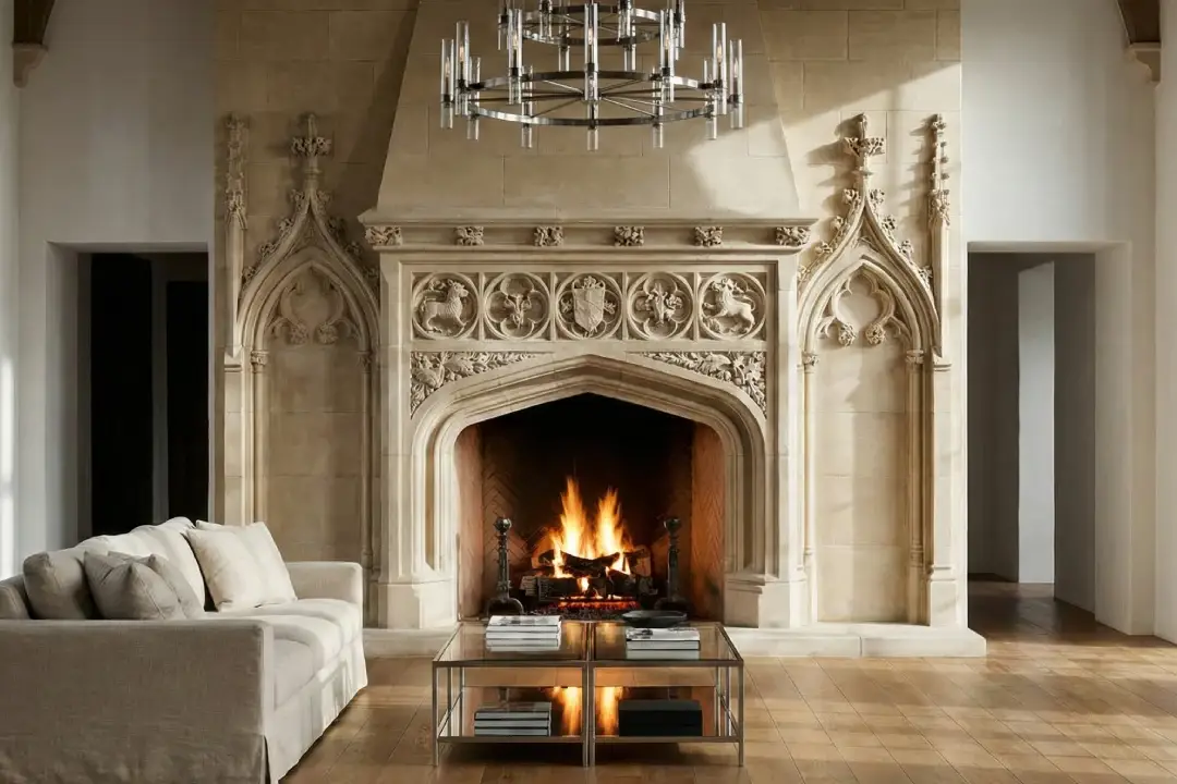 Why Gothic Fireplace Mantels Are Making a Comeback in Luxury Interiors 9 Why Gothic Fireplace Mantels Are Making a Comeback in Luxury Interiors