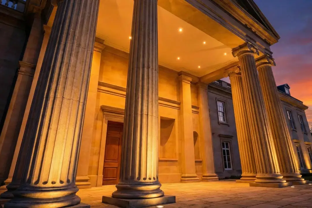 Anatomy of a Grand Entrance: The Power of Fluted Limestone Columns